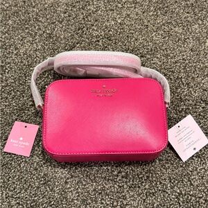NWT Kate Spade Staci Mini Camera Crossbody Bag Leather Pink Ruby WLR00686